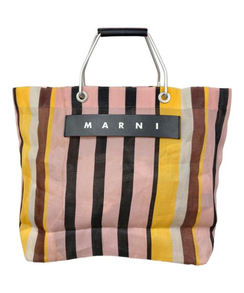 MARNI（マルニ）MARNI (マルニ) マーケットストライプバッグ ピンク×イエローの古着・服飾アイテム