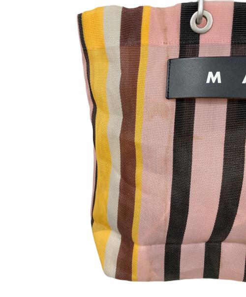 MARNI（マルニ）MARNI (マルニ) マーケットストライプバッグ ピンク×イエローの古着・服飾アイテム
