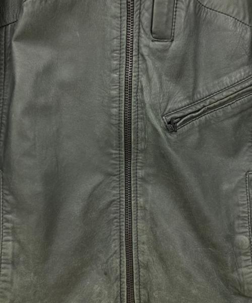 G-STAR RAW（ジースターロゥ）G-STAR RAW (ジースターロゥ) レザージャケット オリーブ サイズ:Mサイズの古着・服飾アイテム