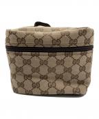 GUCCIグッチ）の古着「メイクポーチ」｜ベージュ×ブラウン