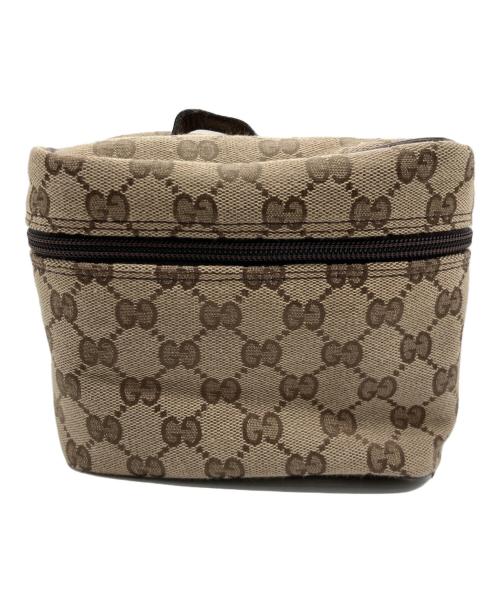 GUCCI（グッチ）GUCCI (グッチ) メイクポーチ ベージュ×ブラウンの古着・服飾アイテム