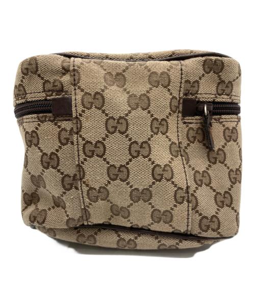 GUCCI（グッチ）GUCCI (グッチ) メイクポーチ ベージュ×ブラウンの古着・服飾アイテム