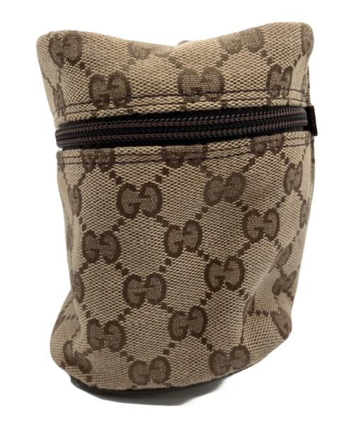 GUCCI（グッチ）GUCCI (グッチ) メイクポーチ ベージュ×ブラウンの古着・服飾アイテム