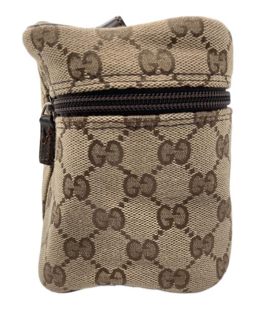 GUCCI（グッチ）GUCCI (グッチ) メイクポーチ ベージュ×ブラウンの古着・服飾アイテム