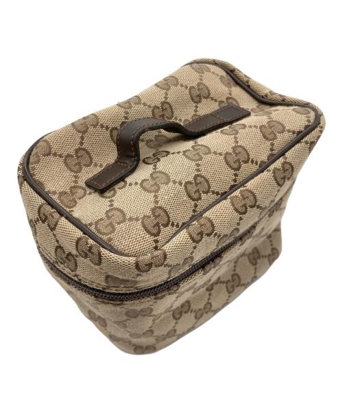GUCCI（グッチ）GUCCI (グッチ) メイクポーチ ベージュ×ブラウンの古着・服飾アイテム