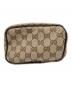 中古・古着 GUCCI (グッチ) メイクポーチ ベージュ×ブラウン：5000円