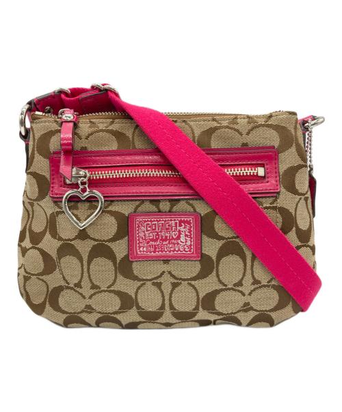 COACH（コーチ）COACH (コーチ) ショルダーバッグ ブラウン×ピンクの古着・服飾アイテム