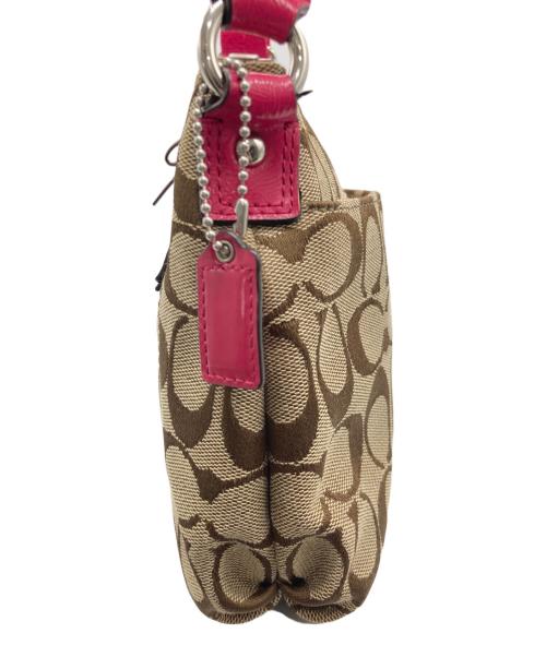 COACH（コーチ）COACH (コーチ) ショルダーバッグ ブラウン×ピンクの古着・服飾アイテム
