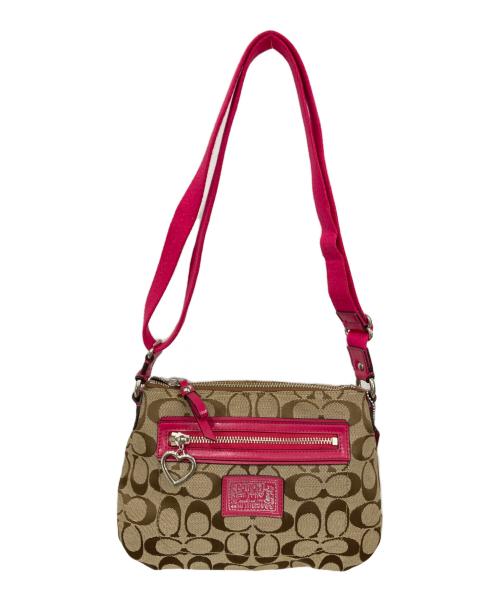 COACH（コーチ）COACH (コーチ) ショルダーバッグ ブラウン×ピンクの古着・服飾アイテム
