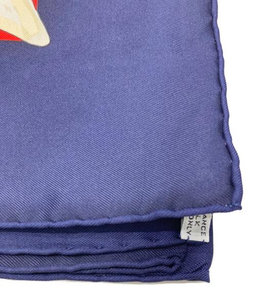 HERMES（エルメス）HERMES (エルメス) シルクスカーフ ネイビーの古着・服飾アイテム