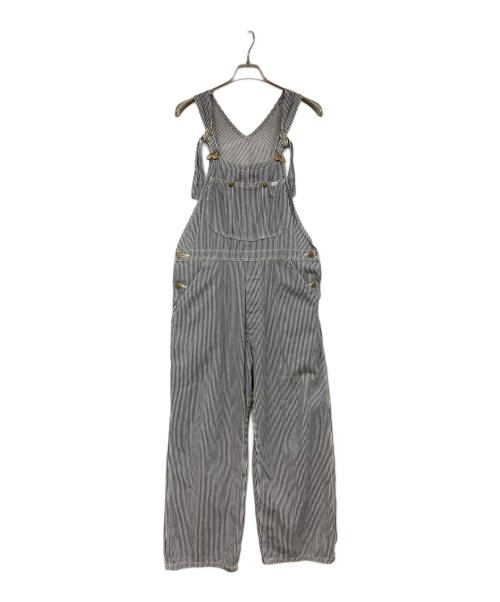 LEE（リー）LEE (リー) ヒッコリーオーバーオール ホワイト×ネイビー サイズ:Mサイズの古着・服飾アイテム