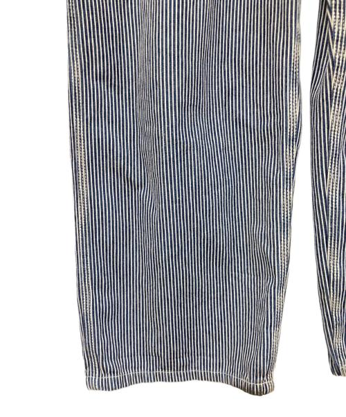 LEE（リー）LEE (リー) ヒッコリーオーバーオール ホワイト×ネイビー サイズ:Mサイズの古着・服飾アイテム