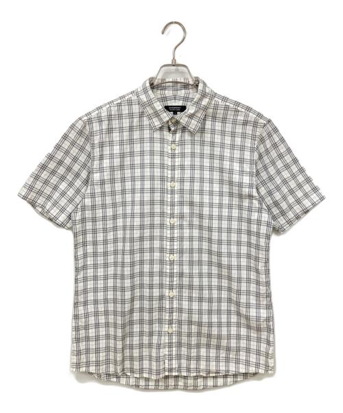 BURBERRY BLACK LABEL（バーバリーブラックレーベル）BURBERRY BLACK LABEL (バーバリーブラックレーベル) 半袖シャツ グレーホワイト サイズ:3の古着・服飾アイテム