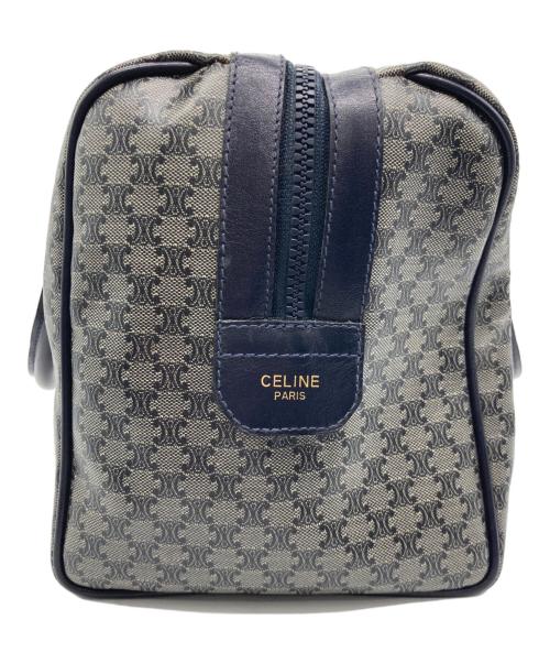 CELINE（セリーヌ）CELINE (セリーヌ) ミニボストンバッグ グレー×ネイビーの古着・服飾アイテム