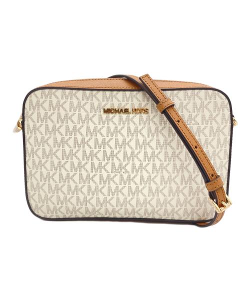 MICHAEL KORS（マイケル・コース）MICHAEL KORS (マイケル・コース) チェーンショルダーバッグ ブラウン×ホワイトの古着・服飾アイテム