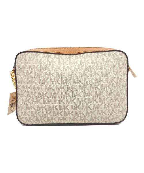 MICHAEL KORS（マイケル・コース）MICHAEL KORS (マイケル・コース) チェーンショルダーバッグ ブラウン×ホワイトの古着・服飾アイテム