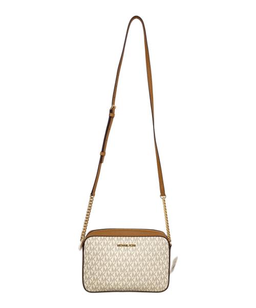 MICHAEL KORS（マイケル・コース）MICHAEL KORS (マイケル・コース) チェーンショルダーバッグ ブラウン×ホワイトの古着・服飾アイテム