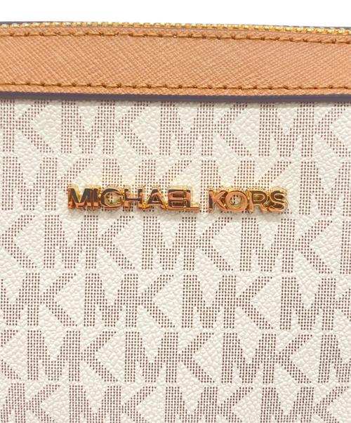 MICHAEL KORS（マイケル・コース）MICHAEL KORS (マイケル・コース) チェーンショルダーバッグ ブラウン×ホワイトの古着・服飾アイテム