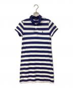 POLO RALPH LAURENポロ・ラルフローレン）の古着「半袖ワンピース」｜ネイビー×ホワイト