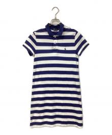 POLO RALPH LAUREN（ポロ・ラルフローレン）の古着「半袖ワンピース」｜ネイビー×ホワイト