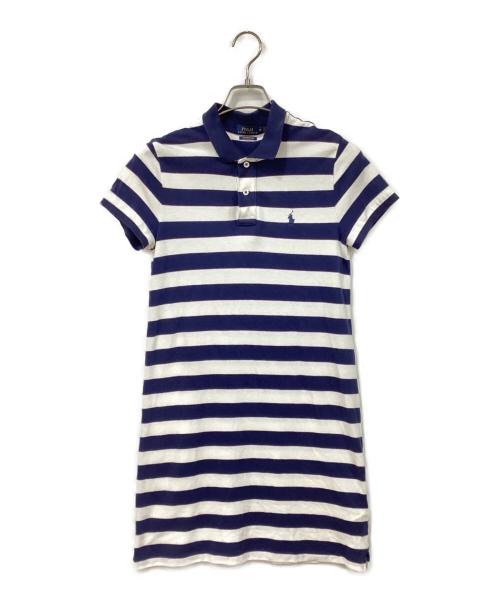 POLO RALPH LAUREN（ポロ・ラルフローレン）POLO RALPH LAUREN (ポロ・ラルフローレン) 半袖ワンピース ネイビー×ホワイト サイズ:Mの古着・服飾アイテム
