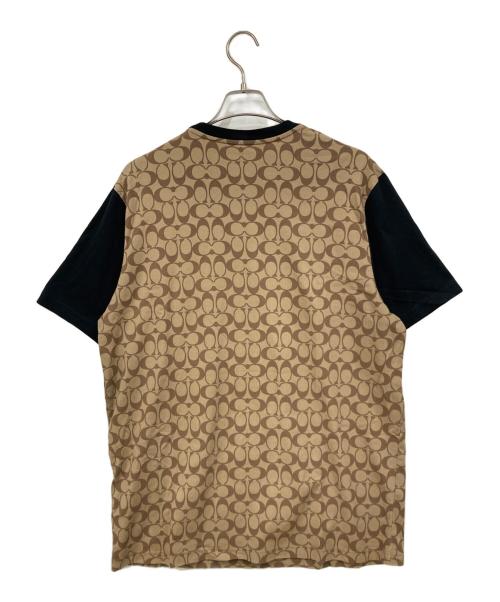 COACH（コーチ）COACH (コーチ) 半袖カットソー ブラック×ベージュ サイズ:XLサイズの古着・服飾アイテム
