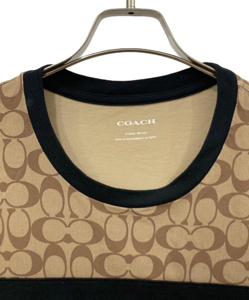 COACH（コーチ）COACH (コーチ) 半袖カットソー ブラック×ベージュ サイズ:XLサイズの古着・服飾アイテム