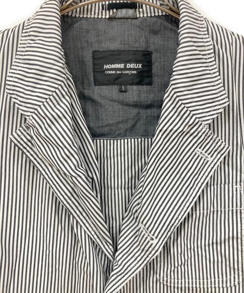 HOMME DEUX（オム・ドゥ）HOMME DEUX (オム・ドゥ) カバーオール ホワイト×ブラック サイズ:Sの古着・服飾アイテム