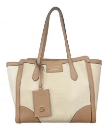 GUCCI（グッチ）の古着「ハンドバッグ/スウィング」｜ベージュ×ピンク