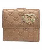 GUCCIグッチ）の古着「2つ折り財布/グッチシマ」｜ピンク