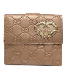GUCCI（グッチ）の古着「2つ折り財布/グッチシマ」｜ピンク