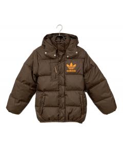  アディダス ダウンジャケット ベロア　総柄 ゴールド　L 中古・古着通販】adidas (アディダス) ベロアダウンジャケット