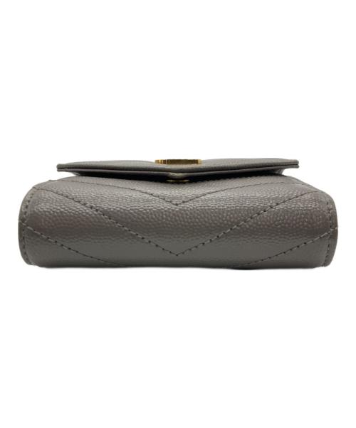 Saint Laurent Paris（サンローランパリ）Saint Laurent Paris (サンローランパリ) モノグラムマルチフォールドウォレット グレーの古着・服飾アイテム