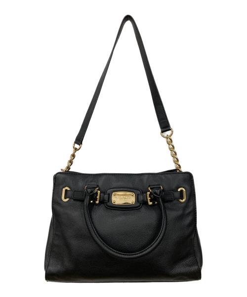 MICHAEL KORS（マイケル・コース）MICHAEL KORS (マイケル・コース) 2WAYバッグ ブラック×ゴールドの古着・服飾アイテム