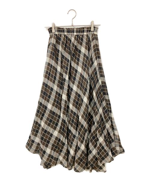 ne quittez pas（ヌキテパ）ne quittez pas (ヌキテパ) スカート ブラウン×グレー サイズ:-の古着・服飾アイテム
