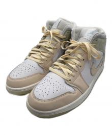 NIKE（ナイキ）の古着「Air Jordan 1 Mid "White/Sea Glass/Glacier Blue/Guava Ice"」｜ホワイト×ライトピンク