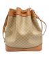 CELINE (セリーヌ) マカダム巾着ショルダーバッグ ブラウン×ベージュ：18000円
