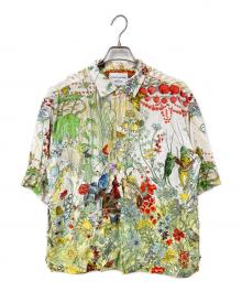 niko and×tsumori chisato（ニコアンド×ツモリチサト）の古着「半袖シャツ」｜ホワイト×グリーン