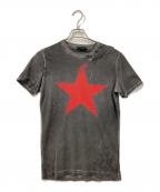 DSQUARED2ディースクエアード）の古着「半袖カットソー」｜グレー×レッド