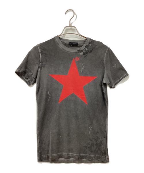 DSQUARED2（ディースクエアード）DSQUARED2 (ディースクエアード) 半袖カットソー グレー×レッド サイズ:Mサイズの古着・服飾アイテム