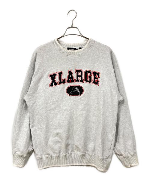 X-LARGE（エクストララージ）X-LARGE (エクストララージ) フェルトロゴクルーネックスウェット グレー サイズ:Mの古着・服飾アイテム