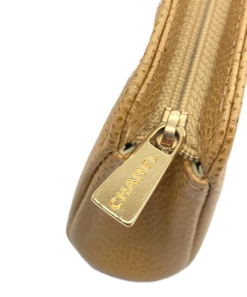 CHANEL（シャネル）CHANEL (シャネル) レザーポーチ ベージュの古着・服飾アイテム