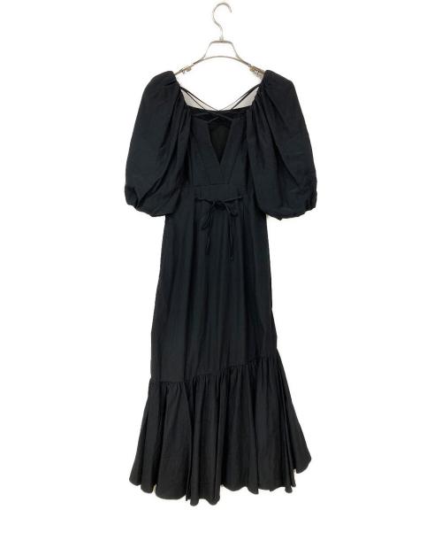 Snidel（スナイデル）Snidel (スナイデル) バックデザインヘムボリュームワンピース ブラックの古着・服飾アイテム