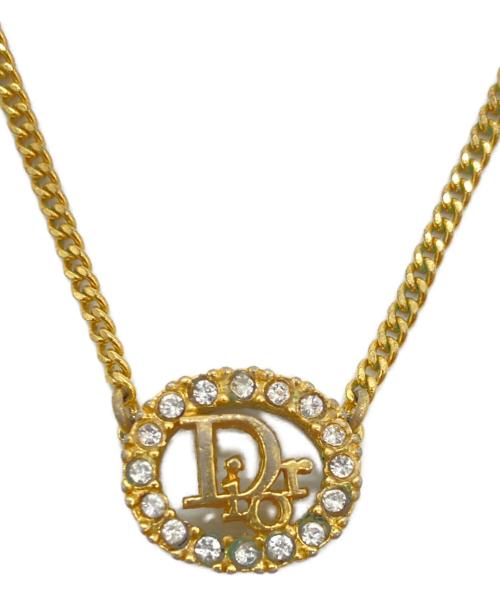 Christian Dior（クリスチャン ディオール）Christian Dior (クリスチャン ディオール) ロゴサークルラインストーンネックレスの古着・服飾アイテム