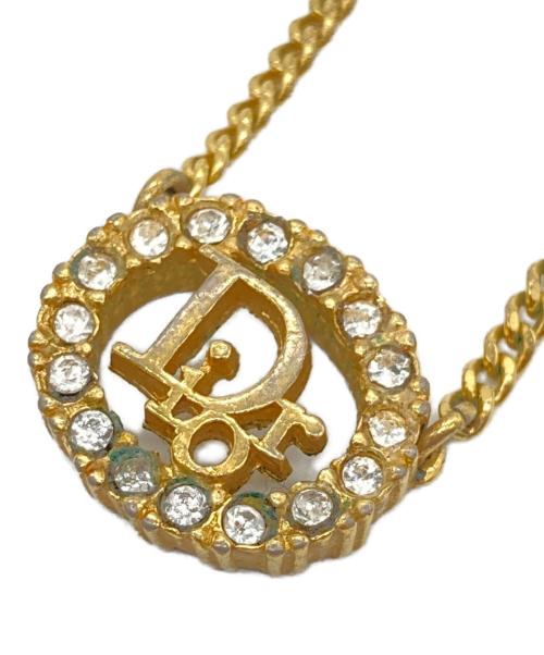 Christian Dior（クリスチャン ディオール）Christian Dior (クリスチャン ディオール) ロゴサークルラインストーンネックレスの古着・服飾アイテム