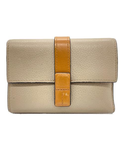LOEWE（ロエベ）LOEWE (ロエベ) スモールバーティカルウォレット ベージュ×ブラウンの古着・服飾アイテム