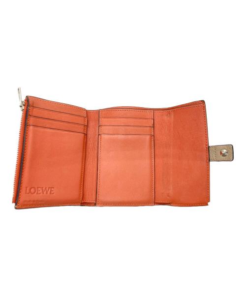 LOEWE（ロエベ）LOEWE (ロエベ) スモールバーティカルウォレット ベージュ×ブラウンの古着・服飾アイテム