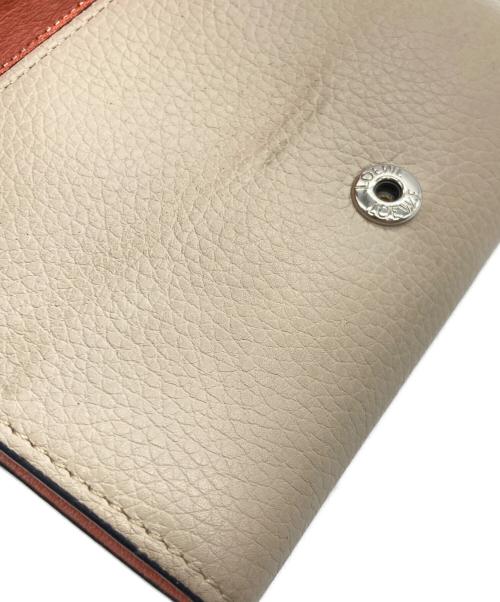 LOEWE（ロエベ）LOEWE (ロエベ) スモールバーティカルウォレット ベージュ×ブラウンの古着・服飾アイテム