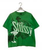 stussyステューシー）の古着「半袖カットソー」｜グリーン