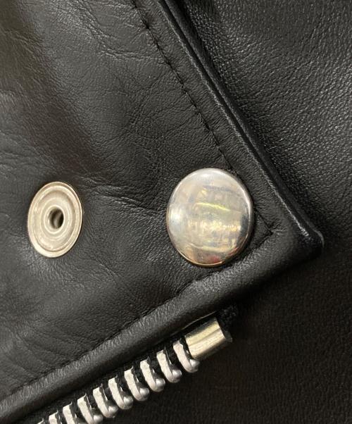 666 LEATHER WEAR（666レザーウェア）666 LEATHER WEAR (666レザーウェア) タイトフィット サイドベルト ライダースジャケット ブラック サイズ:SIZE 38の古着・服飾アイテム